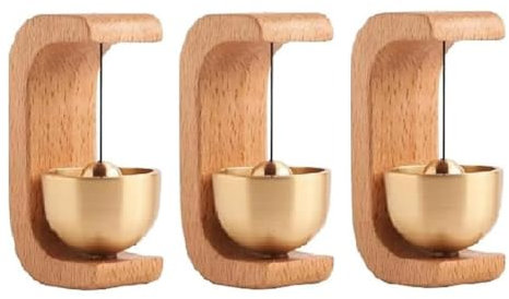 Plookyoe Türklingel für Den Eingang, 3 Stück Holztürklingel, Ladenbesitzerglocke zum Öffnen der Tür, Magnetische Türklingel für Den Eingang
