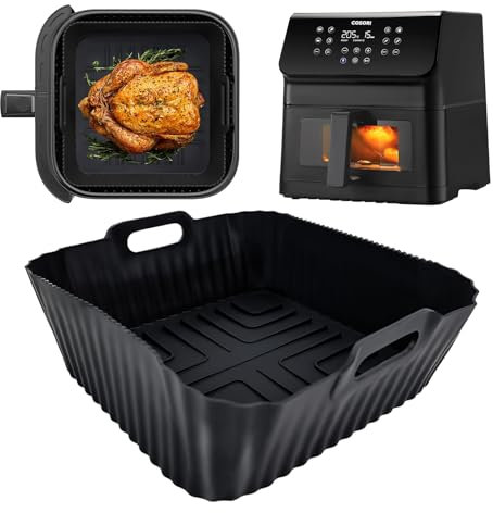 Silikonform Heißluftfritteuse für COSORI CAF-P652-KEU Heißluftfritteuse Airfryer 12-in-1 Air Fryer XXL 6,2L, Wiederverwendbares Airfryer Zubehör Silikon Einsätze für 6,2L AF180EU 4,7L AF140EU