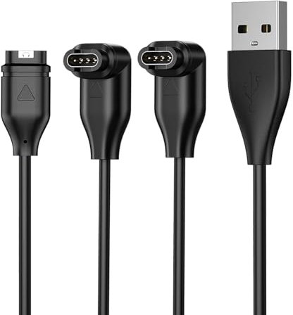 Cavo di ricarica USB a Garmin 1 m, 3 pezzi, cavo di ricarica USB-A per Garmin Watch per Fenix 8/7/7X/6, Vivoactive 6/5/4S, Venu 3/3S/2S/SQ, Instinct 3, Forerunner 970/570/965/955/945/265/255/55, Epix