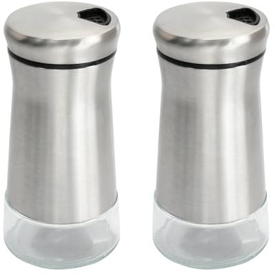 Salero Y Pimentero Resistente A La Humedad Gran Capacidad Salero Fabricado En Vidrio Y Acero Inoxidable Azucarero Y Salero Con Orificio De Vertido Regulable