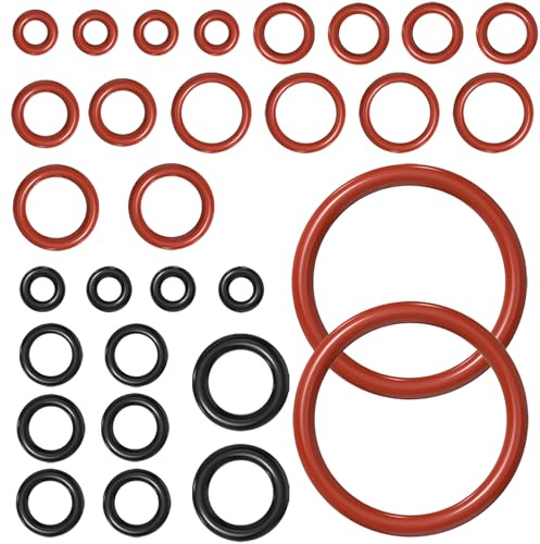 Ancable Dichtung O-Ringe für Philips Saeco, 32PCS Silikon O-Ring Dichtung für Supportventil Dampfventil Brühgruppe Auslaufventil kompatibel mit Philips Saeco Spidem Gaggia Kaffeemaschinen