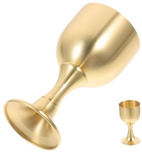 DECHOUS Calice Vintage en Laiton Doré pour Communion et Vin, Léger et Confortable à Tenir, pour Rassemblements Décontractés Chez Soi