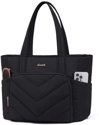 LOVEVOOK Shopper Tasche Handtasche Damen Groß, Leicht Puffer Arbeitstasche Tote Bag, 17,3 Zoll Laptoptasche Lehrertasche, Aktentasche Handbags Women für Uni Business Schule Büro