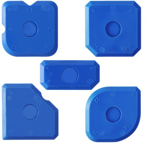 Coptiner 5 Pcs Silicone Tool,Caulking Tool Set,Silicone Sealant Finishing Tool More Than 20 Different Edges For Kitchen Bathroom Floor Sealant Grout Finishing Sealing