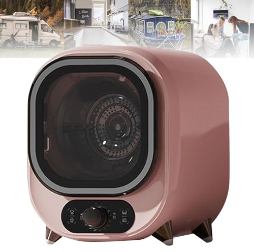 WhAeoy Mini Secadora Ropa Interior con Centrifugado, Perilla para Controlar Aire FríO/Caliente, Temporizador Ajustable, Funcionamiento Silencioso, Ahorra Espacio, Capacidad Lavado 0,8Kg,Pink