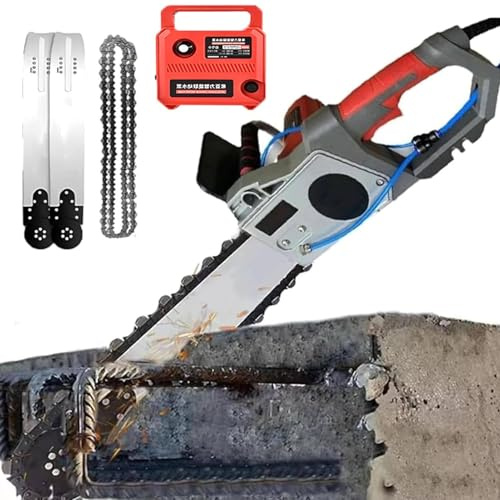 5800W/6500W Electric Concrete Chain Saw Wall Groove Cutting Machine, 13In/18In Electric Concrete Cutter Saw, Water Fed Concretes Cutters, Cut Off Saw, iamond Chain Wall Cutter, for Granite (48cm)