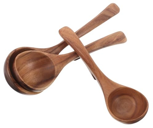 Cabilock 3piezas Cuchara Sopera De Madera Con Mango y Gancho Unidades Para Cocinar y Servir Sopa Para Ramen y Cenas Familiares