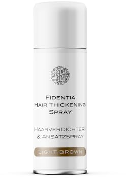 Fidentia Hair Thickening Spray | Haarverdichtung & Ansatzkaschierung – Haarauffüller für feines, lichtes Haar & Haarausfall (200ml, Hellbraun)