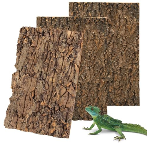 LZYDKH Korkrinde, 3 Stück Terrarium Rückwand Zierkork Dekoration 15x30cm Baum Hintergrundplatte Korkrinde Rückwand Terrarium für Reptilien Wie Gecko Bartagame Und Schildkröten