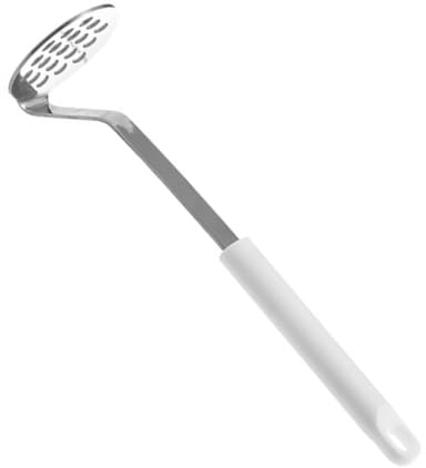 Hohopeti Presse-purée Compatible Lave-vaisselle et Blanc Manuel en Pp et Acier Inoxydable 304 Outil Cuisine Confortable pour Pommes de Terre Violettes et Avocats à Domicile
