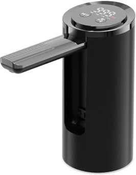 TatTech Electric Water Bottle Pump, for 2-5 Gallon Jug USB C Charging | 4 Gears Automatic Water Dispenser Pump with Digital Display Foldable Spout Cuttable Hoses for Kitchen Home Office Camper