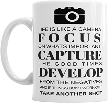 Life is Like A Camera Novelty Coffee Mug Office Tea Cup Photography Photo