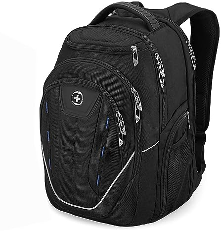 Swissdigital Design TSA Business Laptop Backpack For Men,Travel Backpack With USB Charging Port,College Tech Backpacks With RFID Pockets Presents For Men Fits 15.6 Inch Computer | J16BT-1