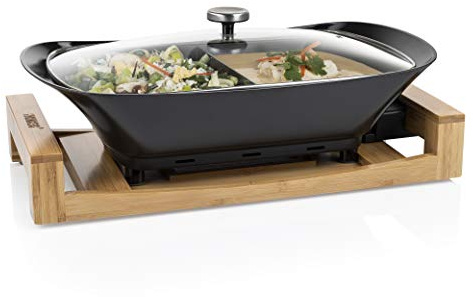 Princess Multi Cook, Tabletop Cooker, Food Warmer, Buffet Server, 1600 W, Bamboo Stand, 4L, Adjustable Thermostat