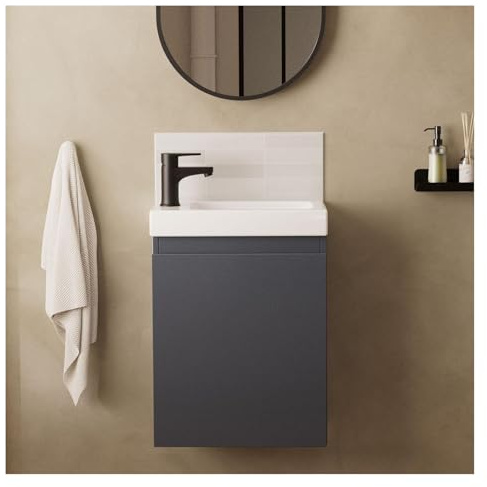 MOB-IN Meuble Lave-Mains Lisa + Robinet Noir