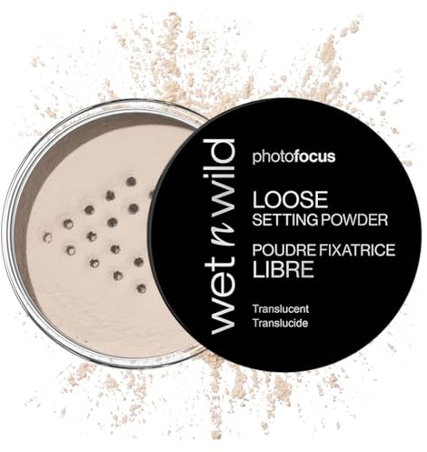 wet n wild Photo Focus Loose Baking Setting Powder, Highlighter Makeup, Suitable for All Skin Tones - Off-White Translucent