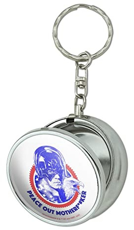 GRAPHICS & MORE Peace Out Eagle Stamp Portable Travel Size Pocket Purse Ashtray Keychain with Cigarette Holder