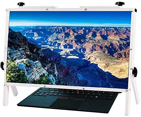 WEREW Laptop Screen Magnifier Desktop Screen Magnifying Glass, 22 Convenient Folding Projection Display, Compatible with Laptops, Ipads, Mobile Phones