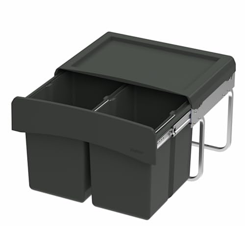 NABER CLAP 3/500-2 Abfallsorter 30 Liter (2x 15) in Anthrazit ab 50 cm Schrankbreite