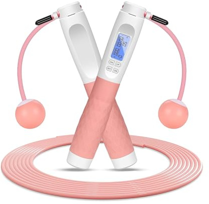 flintronic Cuerda de Salto Deportiva, Cuerda de Saltar de Doble Propósito, con Temporizador y Contador de Calorías, Cuerda para Saltar Inalámbrica, Longitud Ajustable, para Fitness, Entrenamiento