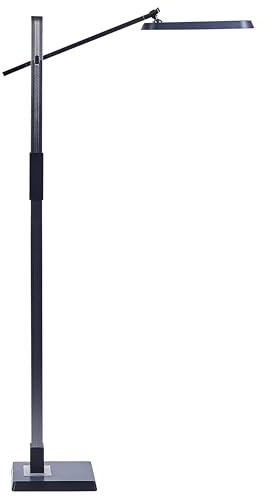 Beliani Stehleuchte LED Metall grau dimmbar verstellbar 144 cm Bogenlampe Aquarius