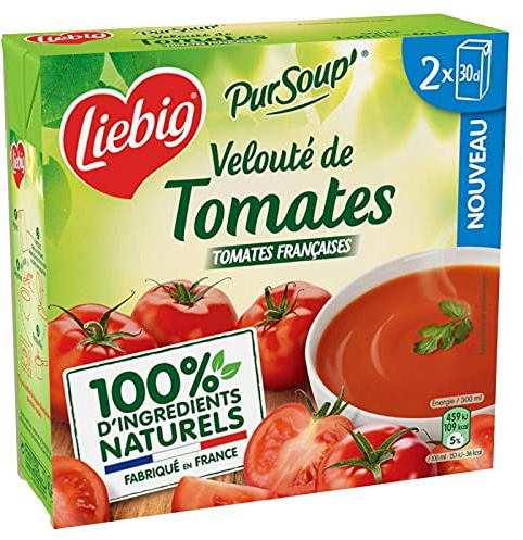 LIEBIG Pursoup Velouté De Tomates - Lot de 2 bouteilles de 30cl chacune - Soupe gourmande et onctueuse pour les soirées d'hiver. - Lot De 4 - Vendu Par Lot