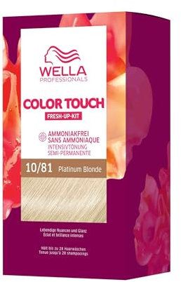 Wella Professionals Color Touch demi-permanente Haarfarbe ohne Ammoniak – Haarfärbemittel mit bis zu 50 % Grauhaar-Abdeckung – Ansatz-Kit inkl. Haarmaske – 10/81 Platinum Blonde (130 ml)