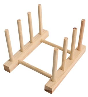 VUIUYOIES Support de séchage de vaisselle en bois, accès facile, organisateur de cuisine Durable, étagères de rangement pour Pot de cuisine, porte-couvercle, 3°