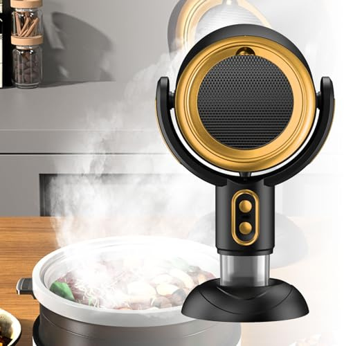 Hotte aspirante portable, mini machine d'extraction de fumée pratique, filtrage des fumées à faible bruit, filtre amovible, huile adsorbée, ventilateur d'extraction de cuisine, pour la maison yellow