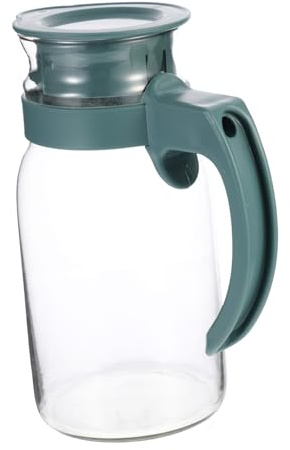 MAGICLULU Bottiglia D'acqua in Vetro Resistente Al Calore 800ml Beccuccio Antiperdita, Design Per Pulizia Facile e Ampia Capacità Per Uso Domestico e Ufficio, Colore Verde Moderno