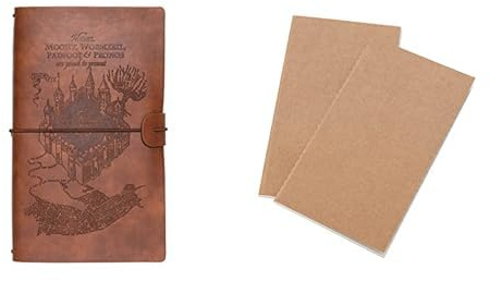 Grupo Erik Reisetagebuch zum Selberschreiben Harry Potter Bullet Journal Dotted Notizbuch + Ersatz Nachfüllpack Dotted Notebook 12x19,6 cm 40 Seiten liniert 40 Seiten mit Punktraster