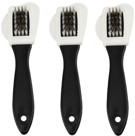 3 Stück 4-Seitige Reinigungsschuhbürsten, Schuhreinigungsbürste aus Wildleder, Mehrzweck-Wildlederbürste, Messingborsten, Reinigt und Sorgt für das Perfekte Nickerchen