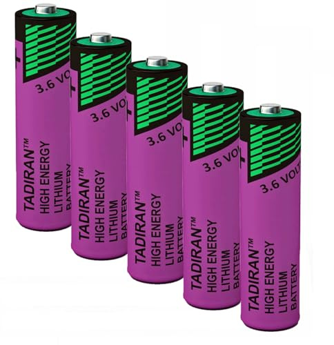 'Tadiran AA 3.6V 2200mAh Lithium Battery Li-SOCL₂ Non-Rechargeable Battery SL-760 LS14500 TL-5903 SL-360 for Water Electricity Meter Gas PLC Facility Equipment Spare Generic Battery (5 Batteries)