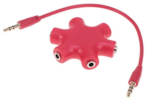 Mikikit Port Female Audio Connector Adapter Hexangular Headphone Jack Splitter Headphone Splitter Wide Compatible Adaptor Stereo Jack Adapter