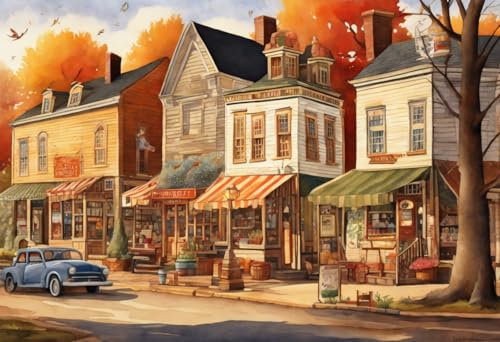 Jigsaw Puzzle For Adults 1000 Pieces Charles Wysocki Derby Square Jigsaw Puzzles For Adults, Each Piece Is Unique, Perfect Family Leisure Gift & Gifts - Puzzles Collectibles