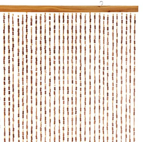 Kobolo Türvorhang Bamboo, 90x200cm, 45 Stränge, braun, Bambusvorhang als natürlicher Sicht- & Insektenschutz, dekorativer Perlenvorhang für den In- und geschützten Outdoorbereich