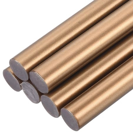 QUARKZMAN 6 Stück Heißklebestifte 11mm x 200mm Mini Heißklebesticks Heißklebepistole Heißkleber Klebestifte Heißklebestäbchen für Repartur Kunst Dekoratiion DIY Handwerk Bronze Gold