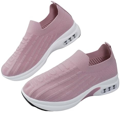 Scarpe Ortopediche Donna Sanitarie Chiuse Slip on Running Morbida Fitness Outdoor Sneaker Ortopedicheda da Lavoro con Cuscino Aria a Punta Larga Basse Sport Scarpe Mesh Jogging Comode