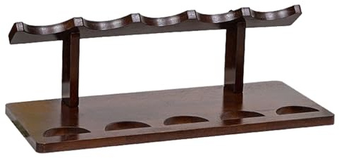 Soporte para botellas de vino de 18 pulgadas, acabado de nogal, capacidad para 5 botellas, ideal para sala de estar, cocina, decoración de restaurante, solución de almacenamiento de vino elegante y