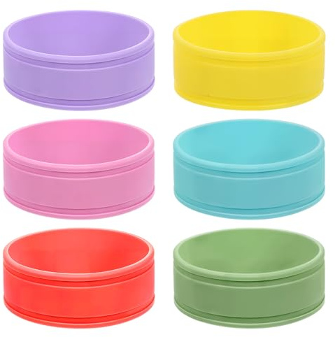 6 PCS Silicone Baby Bottle Labels for Daycare, Bottle Labels Daycare Reusable, Reusable Writable Baby Bottle Label for Write Name/Date Label, Anti-Slip Water Bottle Name Bands for Newborn