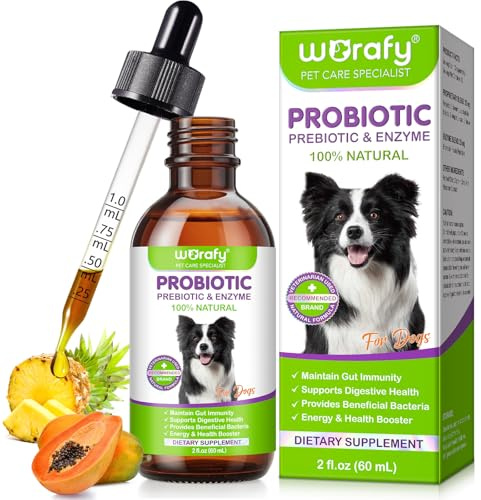 Dog Probiotic, Probiotics for Dogs with Prebiotic and Enzymes, 3 in 1 Dog Probiotic Drops, Dogs Probiotics Supplement Help Digestive Support Gut Health