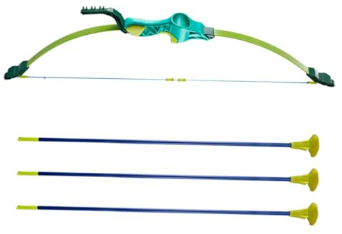 POPETPOP Jeu Arc et Flèches pour Garçon Fille avec Ventouses Sécurité Extérieur et Intérieur Plastique Vert Set Initiation Tir à Arc pour Garçons et Filles