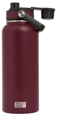 Polar Gear 1L Insulated Water Bottle, Stainless Steel Leak-Proof + Chug Cap | 1L insulated bottle, keeps drinks cold 24h and hot 12h, leakproof chug cap, 304 stainless steel, ideal for gym and daily use
