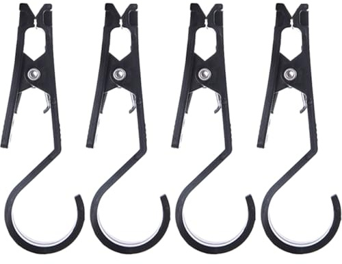 GRIRIW Clip per Teloni da Esterno 4 Pezzi in Plastica Robusta Gancio Multifunzionale Antiscivolo per Tende da Campeggio Fissaggio Baldacchino e Attrezzatura da Viaggio