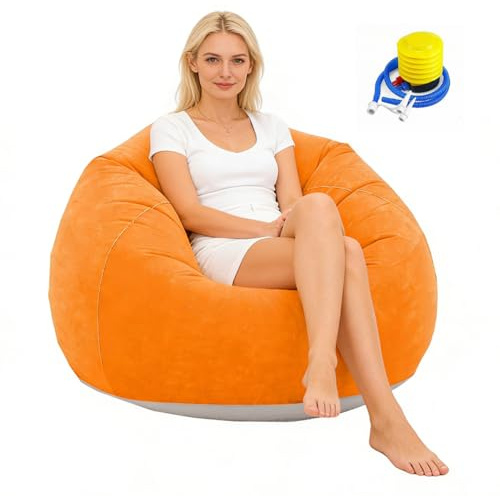 DASIAUTOEM Aufblasbarer Sitzsack, Aufblasbarer Sessel, Luft Strandsofa mit Luftpumpe, Tragbare Aufblasbarer Stuhl, Wasserdichtes Aufblasbares Strandsofa für Reisen Camping Pool Beach