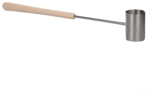 Cucharón de sauna de acero inoxidable con mango de madera construido para estabilidad térmica y rendimiento fiable en saunas