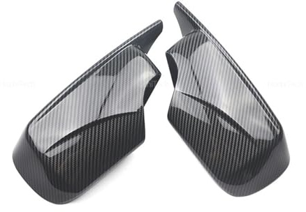Spiegelgehäuse Passend für BMW 3er E46 4 Türen 1998–2005, Carbon-Look, glänzend schwarz, Rückspiegelkappe, Flügelseitenabdeckung Außenspiegelkappen(Carbon Fiber Pattern)
