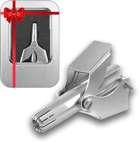 Tondeuse à cheveux en acier inoxydable pour homme et femme | Tondeuse manuelle pour nez et oreilles | Tondeuse de nez rotative à 360° | Épilateur de nez lavable