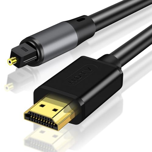 HDMI ARC Audio Extractor - 192KHz HDMI ARC to Optical Audio Converter,Plug & Play,AR C to Optical Audio Adapte for HDTV to Soundbar,Home Theater,Amplifier - 2M