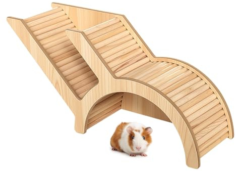 Hamsterhaus, Hamsterversteck aus Holz Erkundungstunnel Hamster Zubehör Hamsterhaus mit Kletterleiter aus Holz für Ratten Zwerghamster Chinchillas Sandratten